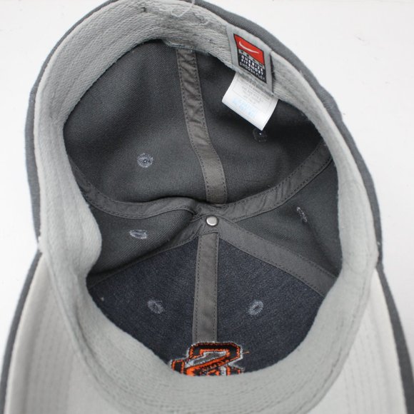 Nike Syracuse Orange Hat Mens OSFM Gray Swoosh Flex Team Wool Blend Stretch Cap - Picture 8 of 12